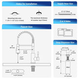 DAYONE Touchless Kitchen Sink Faucet with Pull Down Sprayer and Soap Dispenser, Stainless Steel Motion Sensor Touch Faucet for Kitchen Sink Smart Hands-Free Single Handle, Brushed Nickel