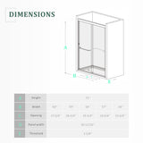 Glass Shower Door,Matte Black 56-60 inch W x 72 inch H Semi-Frameless Sliding Door,Bypass Bathroom Door with 1/4'' Clear Tempered Glass Panel,Stainless Steel Hardware Double Handles Framed
