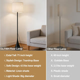 DLITISH 71" inch Contemporary Floor Lamps for Living Room Teardrop Mid Century Modern MCM Extal Tall Large Statement Floor Lamps Warm Light(3000k) Corner Standing Lamp for Bedroom-Black