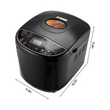 Happybuy Bread Maker, 19-in-1 2LB Dough Machine, Nonstick Ceramic Pan Automatic Breadmaker with Gluten Free Setting, Whole Wheat Bread Making, Digital, Programmable, 3 Loaf Sizes, 3 Crust Colors