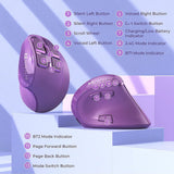 IDJXNXYDH Vertical Ergonomic Wireless Mouse Rechargeable 2.4G Bluetooth 3 Device Silent Vertical Mouse for Laptop PC Mac Tablet