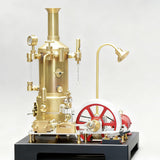 MechPuConToy Steam Engine Model with Boiler DIY Kit, SE-03 Full Metal Stationary Mill Beam Engine Steam Engine Model Kit That Works with Generator and Lamp Stand (38PCS)