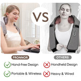 Neck Massager with Heat Function Wireless Portable Neck Shoulder Massager,2 Modes 2 Levels Massager Fronnor