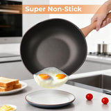 DEORS Bionic Turtle 12 Inch Nonstick Wok with Lid, Non Toxic, PFAS & PFOA Free, Dishwasher Safe, Compatible with All Stovetops