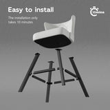 Ollega 26" White Swivel Counter Height Bar Stools Set of 6, 18.9" Wide Seat