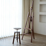 Solid Wood Artist's Easel，Foldable Floor-Standing Display Stand，Includes Artist's Stool