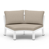 Oasbira Outdoor Patio Sectional Modular Sofa, Aluminum 1 Piece Curved Patio Couch with Washable Cushions, All Weather PE Rope Sofa for Backyard,Porch, Deck, Poolsid, White