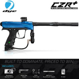 Maddog DYE CZR+ Full Auto Electronic Paintball Gun Marker Elite Starter Package | Thermal Anti-Fog Paintball Mask, HPA Tank, Empire Halo Too Loader, Neck Protector, Pro Paintball Harness & Pods - Blue