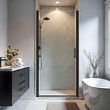 Botwinkle Pivot Shower Door 32-33.2" W x 72" H, Frameless Pivot Shower Door, 1/4"(6mm) SGCC Tempered Glass Shower Door, Matte Black Finish, 304 Stainless Steel Hardware