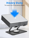 Laptop Stand for Desk, Adjustable Computer Stand with 360° Rotating Base, Laptop Riser LEEPONE
