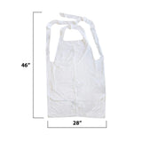 MT Products White Plastic/Poly Apron 46" x 28" - Disposable Kitchen Apron - Pack of 100