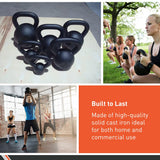 BodySport Cast Iron Kettlebells, 50 lb. – Strength Training Kettlebell for Weightlifting, Core Training, & Conditioning – Professional Exercise Equipment for Gym & Home Fitness Workouts