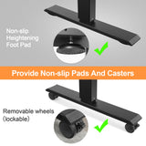 Electric Adjustable Height Standing Desk, 55×24 Inches Sit Stand Desk with Power Socket