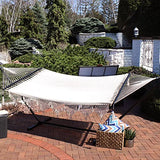 Sunnydaze Woven Double Hammock for Outside with Crocheted Edges and Spreader Bars - 600-Pound Weight Capacity Outdoor Hammock for Trees