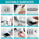No-Drill 3 Pack 500ml Wall Mounted Soap Dispenser for Bathroom and Kitchen, Shampoo and Conditioner Dispenser Drill Free with Adhesive(Square-Silve)