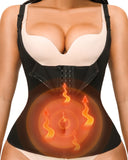 YADIFEN Waist Trainer Vest for Women,Zipper Corset Body Shaper for Tummy Control Neoprene Cincher Tank Top with Straps (Black-Fixed shoulder straps, L)