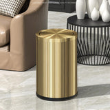 Antique Gold Trash can, Gold Bathroom Trash can with lid，Small Trash Can with Flipping Lid, 2.4gallon LEASYLIFE