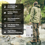 GASLAND BS158 Outdoor Portable Gas Water Heater 1.58GPM, 6L Propane Tankless Water Heater for RV Camping Cabin Boat, Overheating Protection, Easy to Install, White