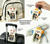 DegoCython Photocard Holder, 2 Pack Angel & Devil Puppy Pair, Plush Photo Card Keychain, Clear Protective Sleeve, 3 Inch Size, Dual Hanging Clasps for Kpop Fans Backpack Charm Gift Concert