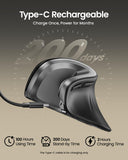 ProtoArc EM11 NL Wireless Ergonomic Vertical Mouse, Rechargeable, Gray