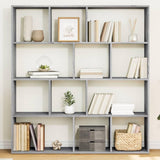 Sonoma Gray Wooden Bookshelf Storage Cabinet - 132x29x141.5 cm - Modern Bookcase for Living Room, Office & Basement - Chic Sideboard Display Shelf for Organizing & Decor