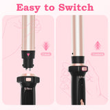 Ufree 5 in 1 Curling Iron with Interchangeable Ceramic Barrels (0.35"-1.25"), Curling Wand Set with Flat Iron Hair Straightener, Instant Heat Up, Dual Voltage Hair Curler, Gifts for Women