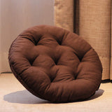 GNAIXEZ Cotton Linen Thick Round Seat Cushion, Office Chair Pads Comfort Floor Cushion Indoor Cushions Warm Soft Pad Patio Mats for Outdoor Dining Car Pain-d Diameter-58cm(23inch)