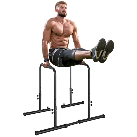 LSKSSNG Dip Stand Station, Adjustable Height Dip Station for Strength Training, Heavy Duty Steel Parallel Push Up Stand, Home Gym Fitness Workout Dip bar Station,Tricep Dips, Pull-Ups, Push-Ups LSKSSNG