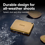 X10 Pro 2TB Portable SSD, Up to 2,100MB/s Read, 2000MB/s Write, USB 3.2 USB-C, External Solid State Drive, Durable Storage, Gold