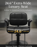 Towning Barber Salon Chair, Extra Wide Hair Styling Chair with Heavy Duty Hydraulic Pump, 360° Swivel Height Adjustable Braiding Design, Luxury Beauty Salon and Barbershop Equipment, Black