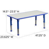 Flash Furniture Kids 47.25x23.6 in Activity Table, Blue/Gray, 6-Pack