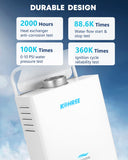 Kohree Tankless Water Heater Propane, 6L 1.58 GPM Portable Tankless Water Heater with Handle, On Demand Instant Hot Water Heater with Overheating Protection, for RV Camping, Outdoor Shower, White