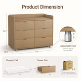 MAMAZING Keeva Pro 6-Drawer Baby Dresser with Changing Table, Easy Assembly