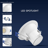 LUXRITE 4 Inch LED Recessed Ceiling Light with J-Box, CRI90, 12W, 5CCT Selectable 2700K/3000K/3500K/4000K/5000K, 1160 Lumens, Dimmable Canless Downlight, Wet Rated, IC Rated, ETL Listed (12 Pack)