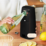 Electric Can Opener with Auto-Turn Operation for Standard & Tall Cans, Stainless Steel Blade for Easy Kitchen Counter Use (Black)