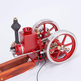 MechPuConToy Engine Model Kit That Works, HM-01 4-Stroke Horizontal Water-Cooling Full Metal Hit and Miss Engine Model (Assembled Version)