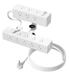Dual Layer Desk Clamp Power Strip, 24 AC Outlets & 65W USB-C, 6FT Cord