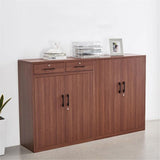 b89PvQuQt Office Cabinet 0.8MM Steel File Cabinet Office Data with Lock Storage Short Imitation Wood Grain Bookcase(Large)