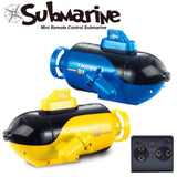 GoolRC Mini Remote Control Submarine, RC Submarine 4-Channel Remote Control Boat Forward/Diving, Backward/Surfacing, Left Turn, Right Turn Yellow