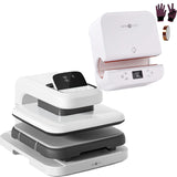 Automatic Heat Press 2 & Auto Tumbler Heat Press Machine Bundle - White Automatic Heat Press Machine