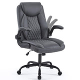 Ergonomic Home Office Desk Chair, Back Support Swivel Executive Office Chair with Wheels and Flip-Up Armrests
