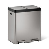 Kohler K-23828-ST 82-Liter Stainless Steel Dual-Bin Step Trash Can, Fingerprint Resistant, Soft-Close Lid, Kitchen or Office
