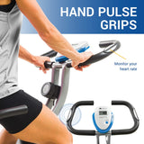 XTERRA Fitness Folding Exercise Bike, 225 LB Weight Capacity, Cordless, Battery Powered with Solid X-Frame Folding Design, Padded Seat and Handlebars, Adjustable Foot Straps, 8 Levels of Resistance XTERRA