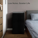 Techomey 3.2 Cu.Ft Mini Fridge for Bedroom, Small Refrigerator with Single Door & 7 Level Adjustable Thermostat, Mini Fridge for Office, Dorm, Apartment, Black