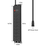JUNNUJ Heavy Duty Surge Protector 4800J, 20 Amp Switch 6 FT Extension Cord