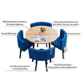 Small Square 4-Piece Table Chair Set for Kitchen Office Reception Club(Black Circle)