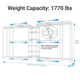 VIPEK X5 Extra Large Expandable Clothes Rack Adjustable from 7'8" to 10'5", Reach-in Closet Metal Clothing Racks Walk-in Freestanding Wardrobe Portable Closets, White