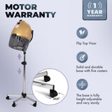 Pibbs 520 Futura Dri Gold Salon Hair Dryer with Adjustable Stand, 1100W Italian-Made, Timer & Temperature Control, CE Certified, Mobile on Casters, PIB-520