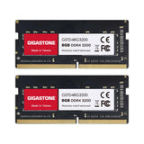 RAM Laptop Only】 GIGASTONE 16GB Kit (2x8GB) DDR4 3200MHz (2933MHz or 2666MHz) PC4-25600 (PC4-23400/21300) CL22 1.2V SODIMM 260 Pin
