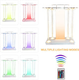 Mecpramy Church Pulpit with Wheels,Church Podium with Led Light,Acrylic Church Podium with Rollers& Vertical Reading Platform, 46”Elegant Transparent Lecterns for Churches Entrance, Classroom